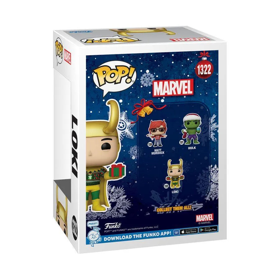 FUN77448 Marvel Comics - Loki with Sweater Holiday US Exclusive Metallic Pop! Vinyl [RS] - Funko - Titan Pop Culture