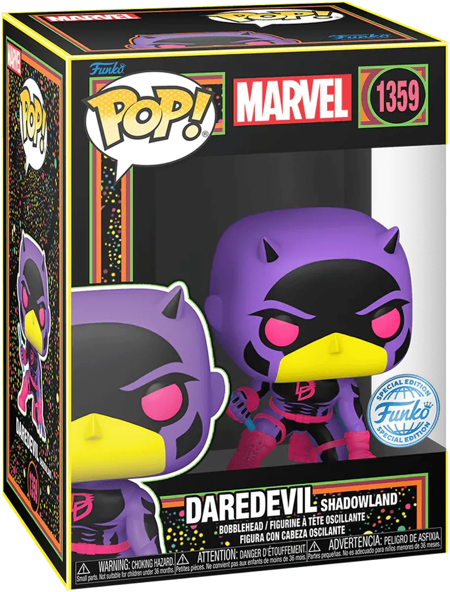FUN77544 Marvel Comics - Daredevil (Shadowlands) US Exclusive Blacklight Pop! Vinyl [RS] - Funko - Titan Pop Culture