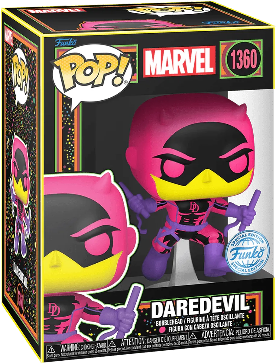 FUN77545 Marvel Comics - Daredevil (Classic) US Exclusive Blacklight Pop! Vinyl [RS] - Funko - Titan Pop Culture