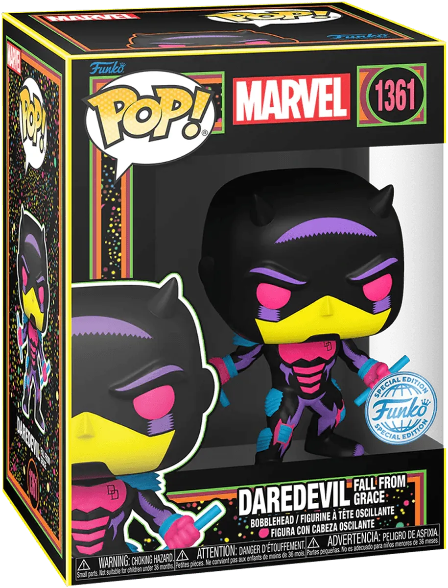 FUN77546 Marvel Comics - Daredevil (Fall from Grace) US Exclusive Blacklight Pop! Vinyl [RS] - Funko - Titan Pop Culture