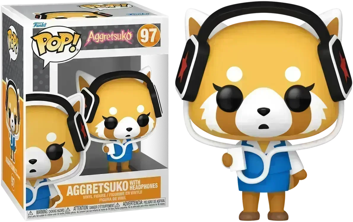 FUN80392 Aggretsuko - Aggretsuko with Headphones Pop! Vinyl - Funko - Titan Pop Culture