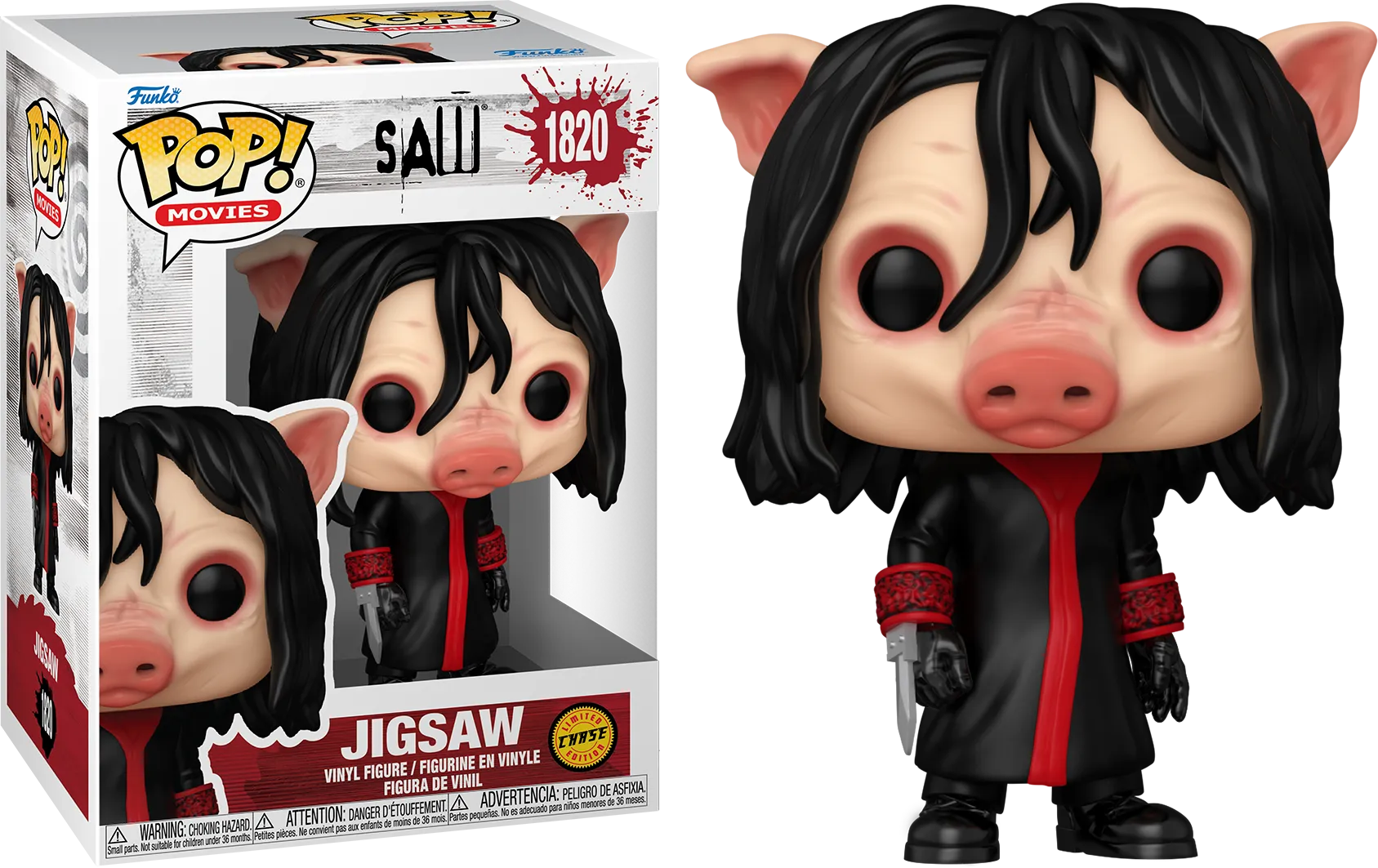 FUN80692BUNDLE Saw: 10th Anniversary - Jigsaw Killer Pop! Vinyl - Chase Bundle / Case - Funko - Titan Pop Culture