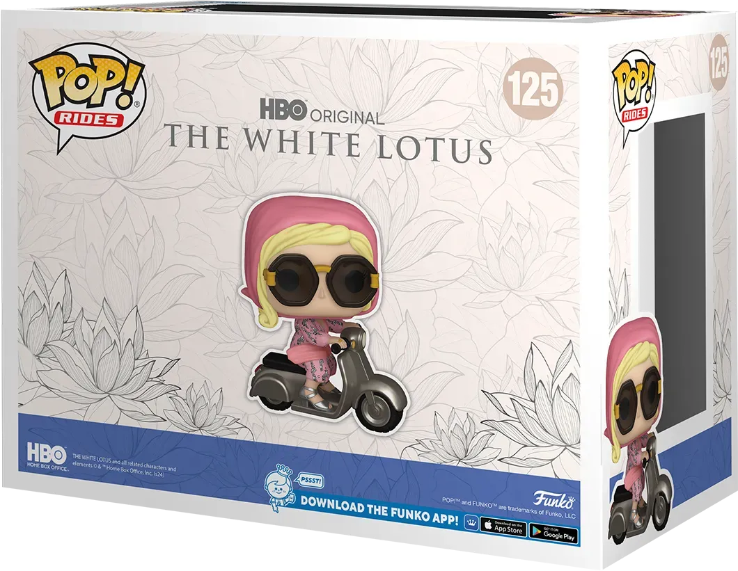 FUN81205 White Lotus - Tanya McQuoid on Scooter Pop! Ride - Funko - Titan Pop Culture