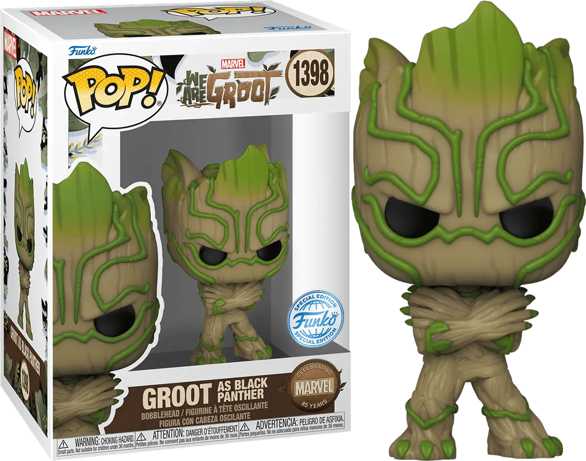 FUN81668 We Are Groot - Black Panther (Marvel: 85th Anniversary) US Exclusive Pop! Vinyl [RS] - Funko - Titan Pop Culture