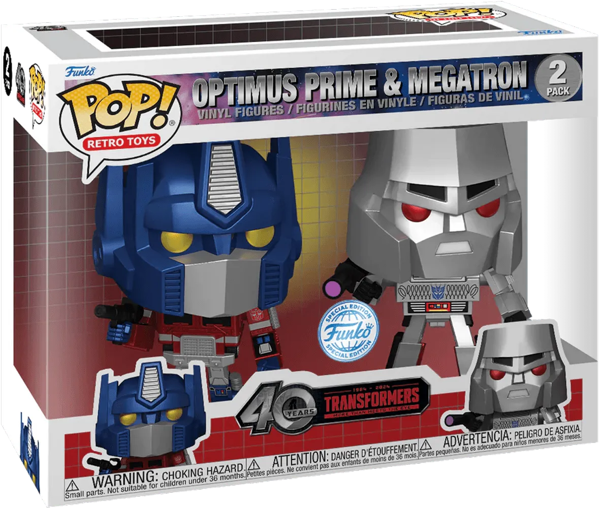 FUN81967 Transformers: G1 - Optimus Prime & Megatron US Exclusive Metallic Pop! Vinyl 2 -Pack [RS] - Funko - Titan Pop Culture
