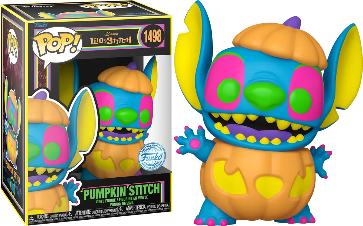 FUN81969 Lilo & Stitch - Pumpkin Stitch US Exclusive Blacklight Pop! Vinyl [RS] - Funko - Titan Pop Culture