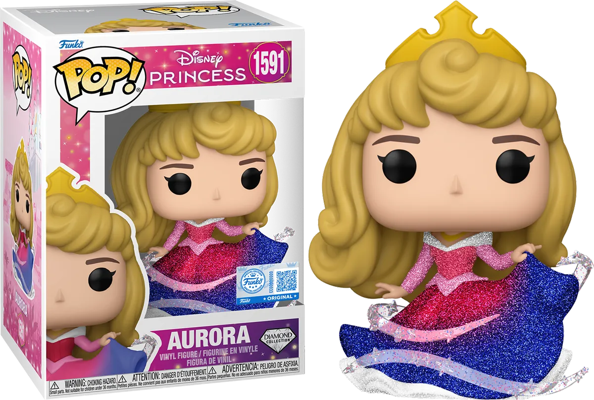 FUN82113 Sleeping Beauty - Aurora Sleeping US Exclusive Diamond Glitter Pop! Vinyl [RS] - Funko - Titan Pop Culture