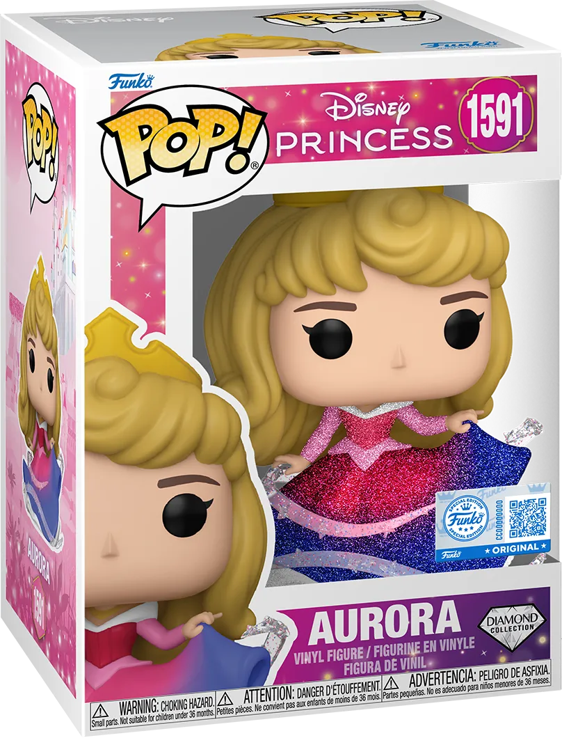 FUN82113 Sleeping Beauty - Aurora Sleeping US Exclusive Diamond Glitter Pop! Vinyl [RS] - Funko - Titan Pop Culture