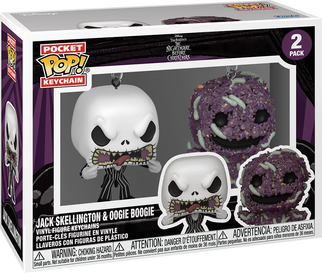 FUN82402 The Nightmare Before Christmas - Jack & Oogie Boogie Pop! Vinyl Keychain [2 Pack] - Funko - Titan Pop Culture