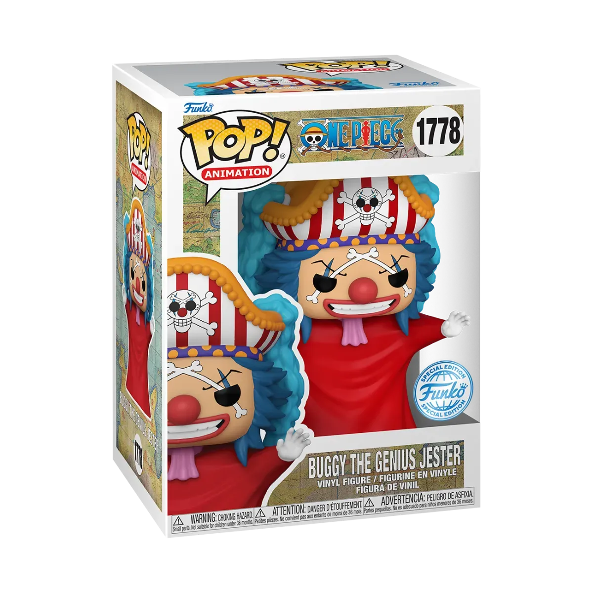 FUN82834 One Piece - Buggy the Genius Jester US Exclusive Pop! Vinyl [RS] - Funko - Titan Pop Culture