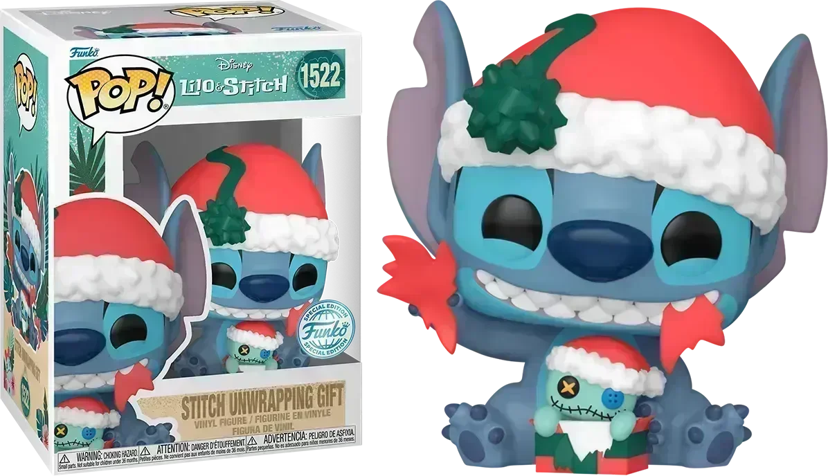 FUN82860 Lilo & Stitch - Stitch Unwrapping Gift US Exclusive Pop! Vinyl [RS] - Funko - Titan Pop Culture
