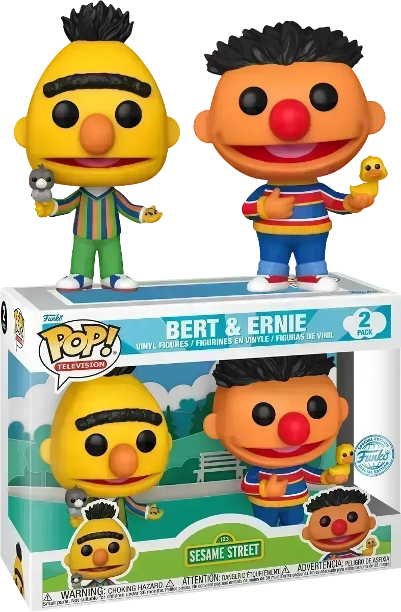 FUN82870 Sesame Street - Bert & Ernie US Exclusive Pop! Vinyl 2-Pack [RS] - Funko - Titan Pop Culture
