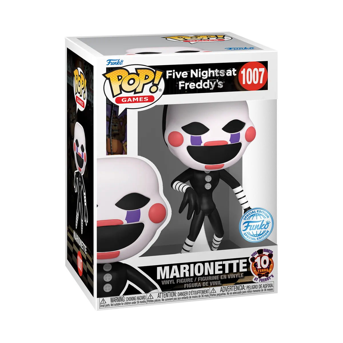 FUN83090 Five Nights at Freddy's: 10th Anniversary - Marionette US Exclusive Pop! Vinyl [RS] - Funko TBA - Titan Pop Culture