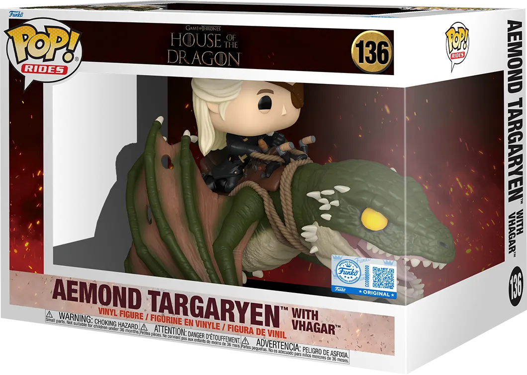 FUN84436 Game of Thrones: House of the Dragon - Aemond Targaryen with Vhagar US Exclusive Pop! Ride [RS] - Funko - Titan Pop Culture