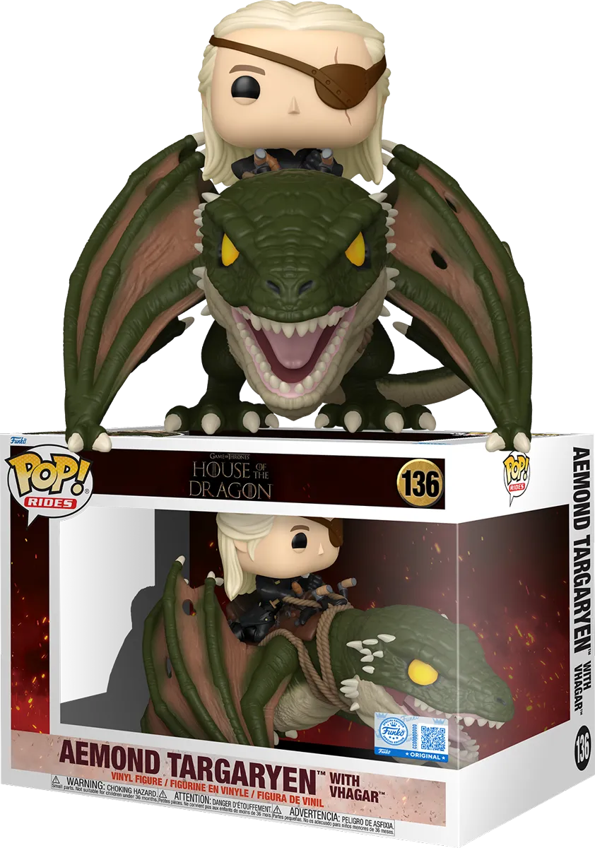 FUN84436 Game of Thrones: House of the Dragon - Aemond Targaryen with Vhagar US Exclusive Pop! Ride [RS] - Funko - Titan Pop Culture