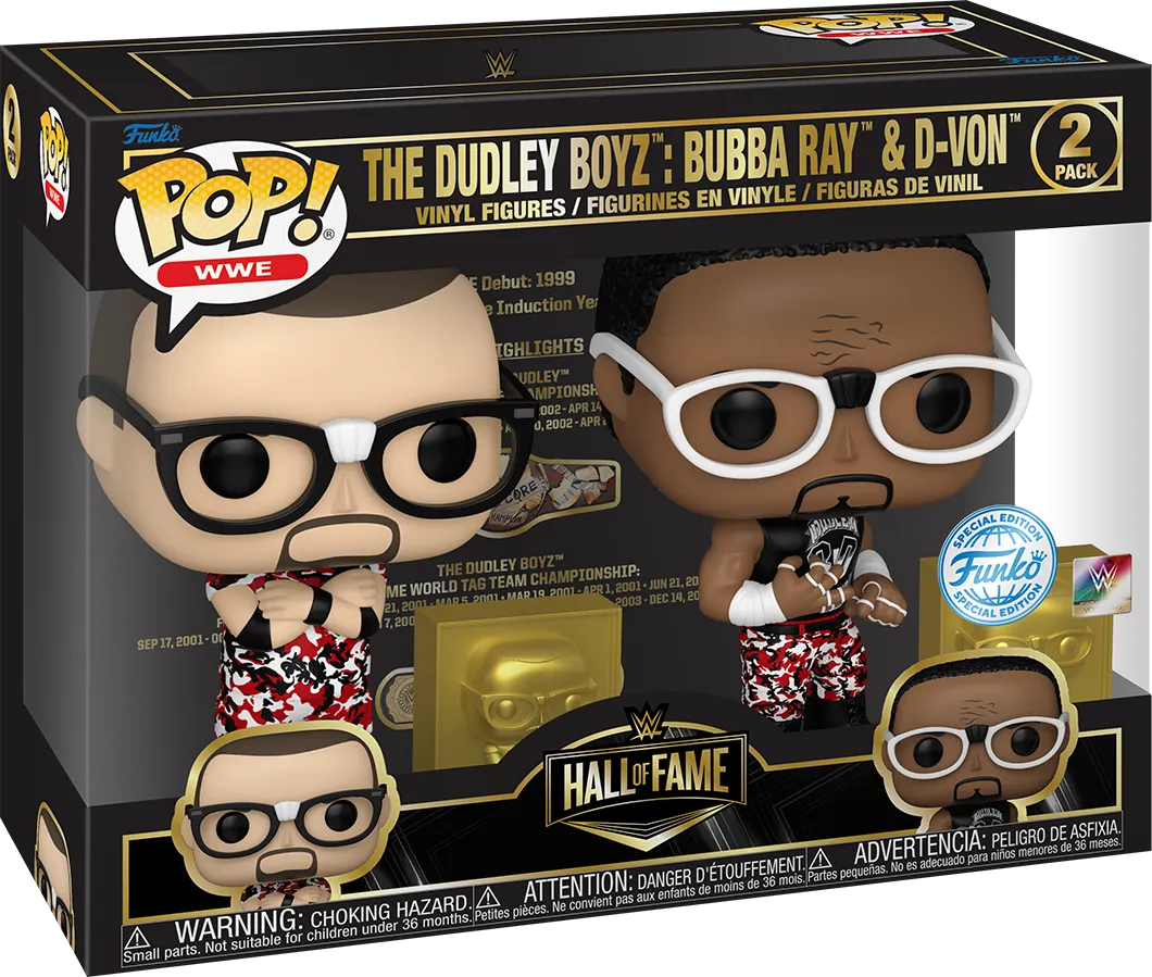 FUN84455 WWE: Hall of Fame - Dudley Boyz Red Camo Pop! Vinyl 2-Pack [RS] - Funko - Titan Pop Culture