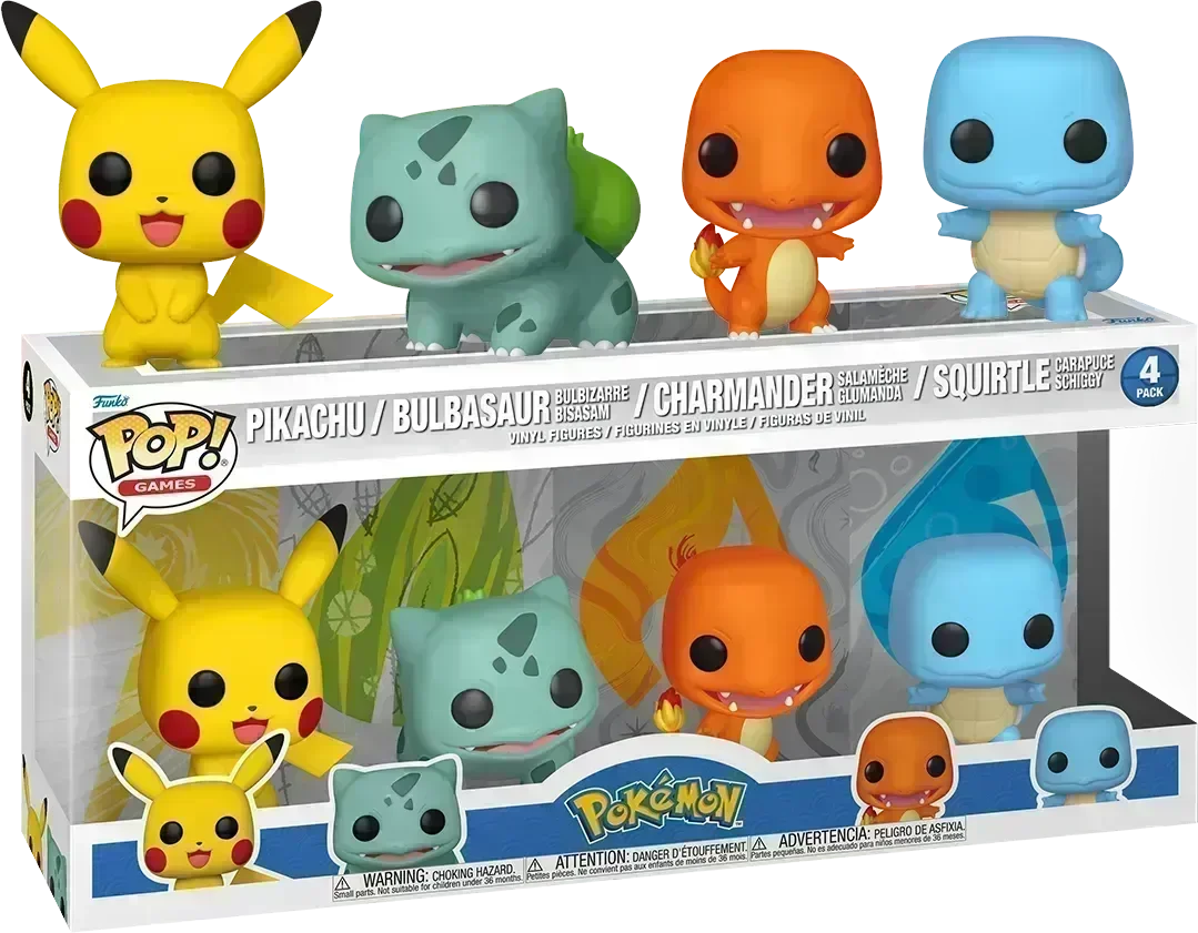 FUN84463 Pokemon - Starters US Exclusive Pop! Vinyl 4-Pack [RS] - Funko - Titan Pop Culture