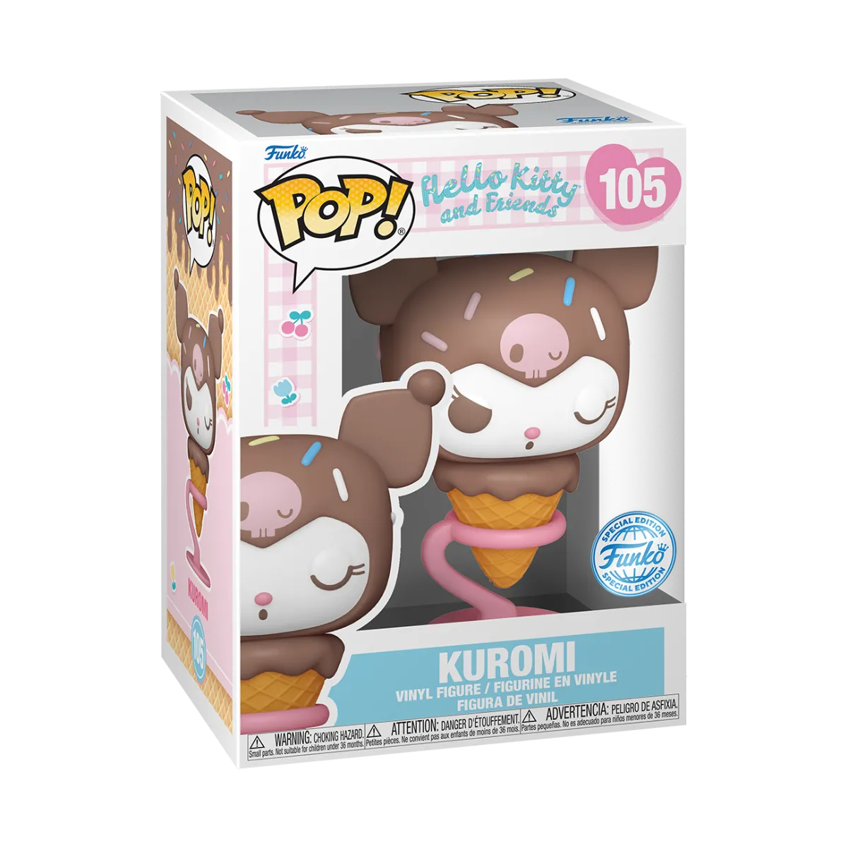 FUN84492 Hello Kitty - Kuromi (Ice Cream Cone) US Exclusive Pop! Vinyl [RS] - Funko - Titan Pop Culture