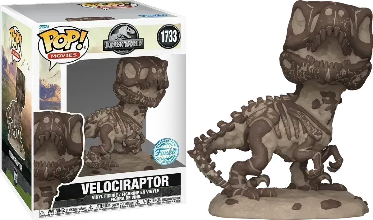 FUN84598 Jurassic Park - Velociraptor Fossil US Exclusive 6" Pop! Vinyl [RS] - Funko - Titan Pop Culture