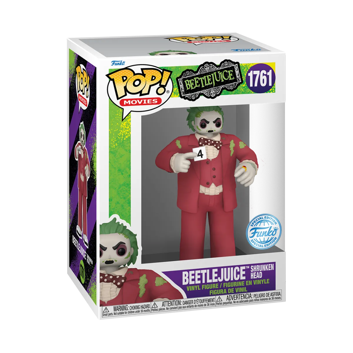 FUN84862 Beetlejuice - Beetlejuice (Shrunken Head) US Exclusive Pop! Vinyl [RS] - Funko - Titan Pop Culture