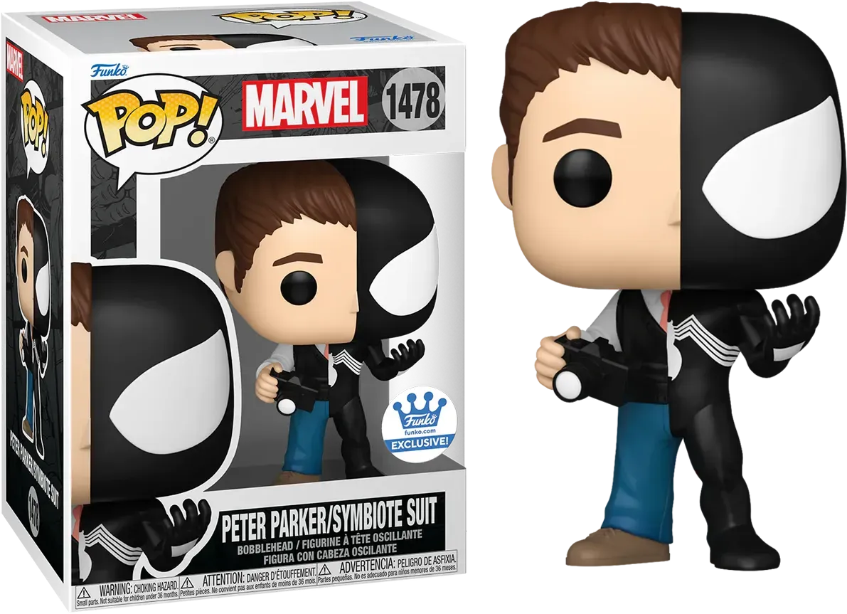 FUN84954BUNDLE Marvel: Split - Peter Parker/Symbiote US Exclusive Chase Bundle / Case [RS] - Funko - Titan Pop Culture