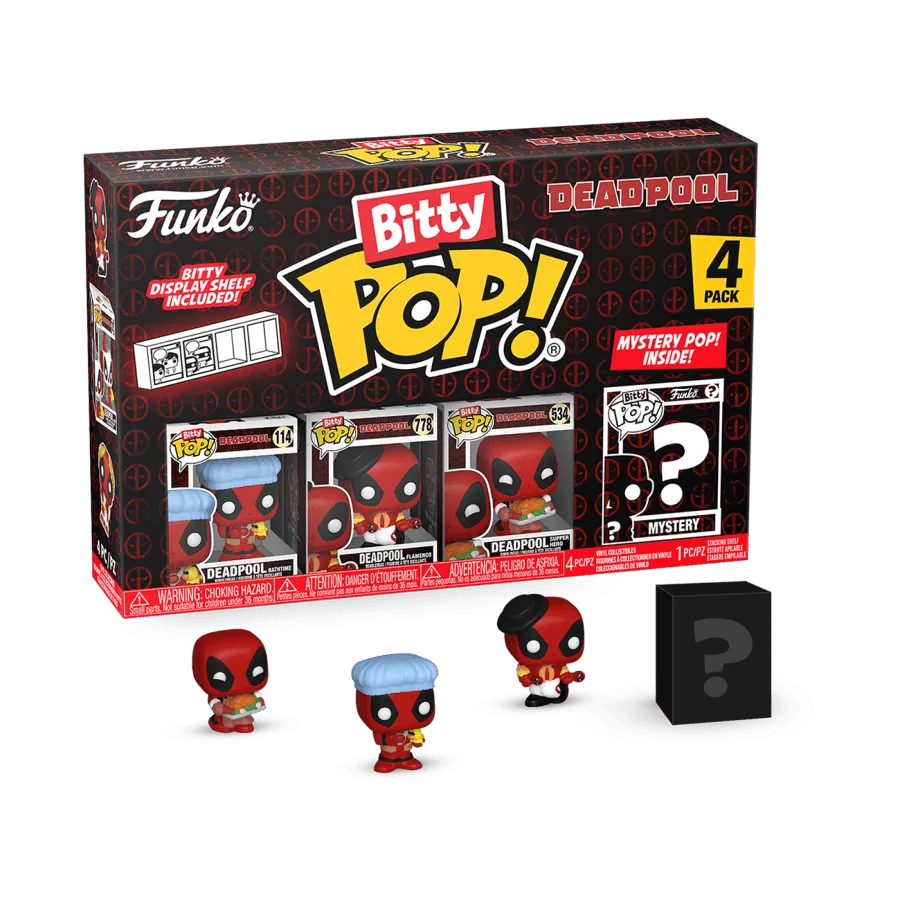 FUN84960 Deadpool - Bathtime Bitty Pop! 4 -Pack - Funko - Titan Pop Culture