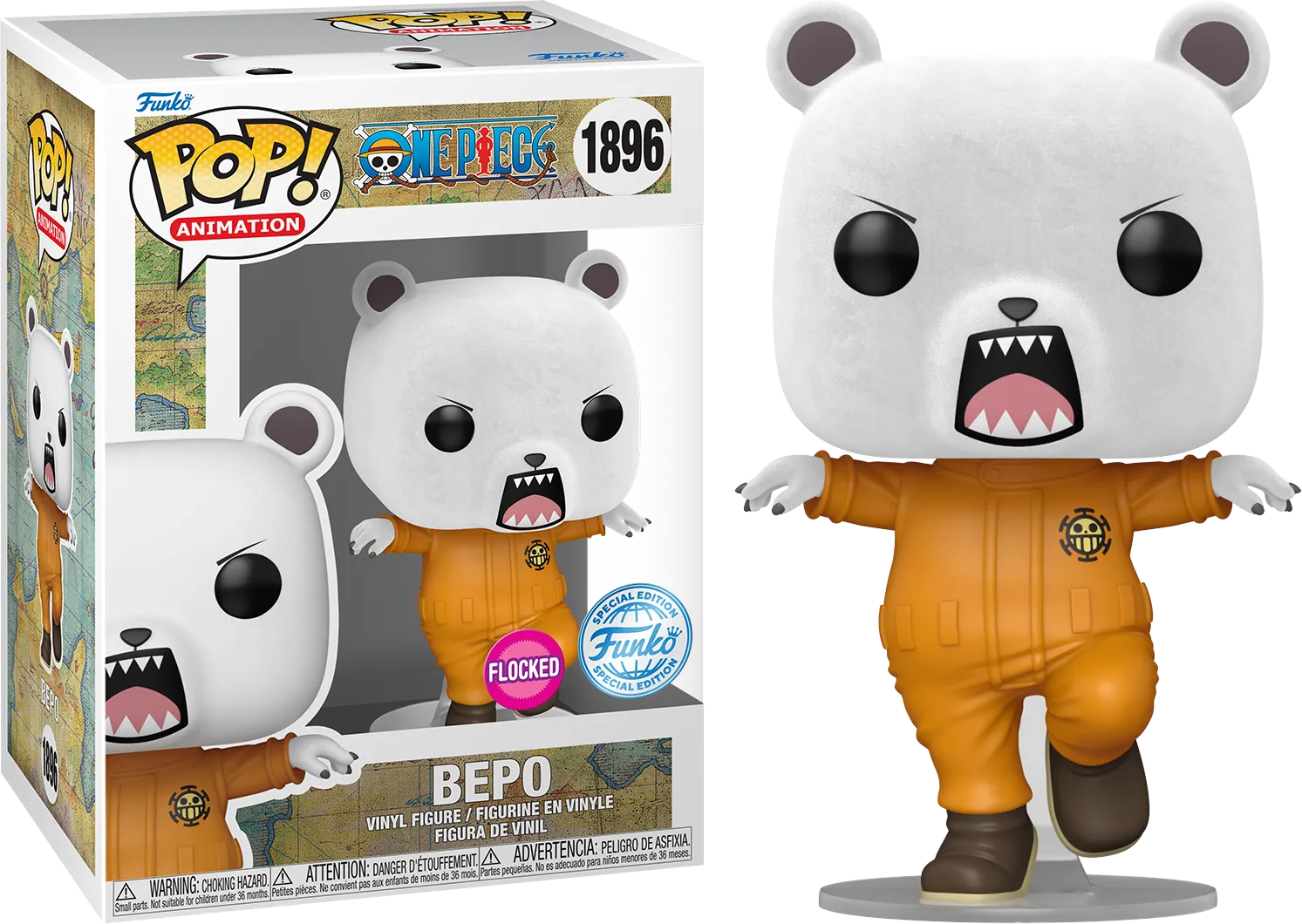 FUN84987 One Piece - Bepo US Exclusive Flocked Pop! Vinyl [RS] - Funko - Titan Pop Culture