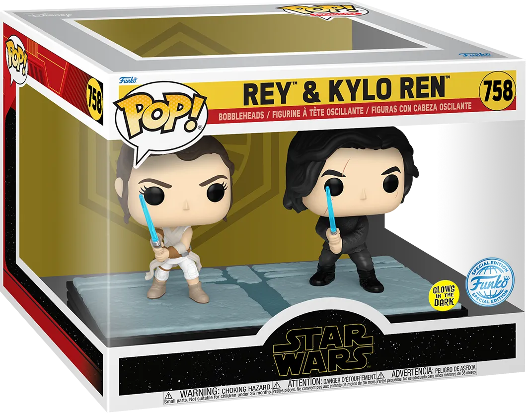 FUN85182 Star Wars - Rey & Kylo Ren US Exclusive Glow Pop! Moment [RS] - Funko - Titan Pop Culture