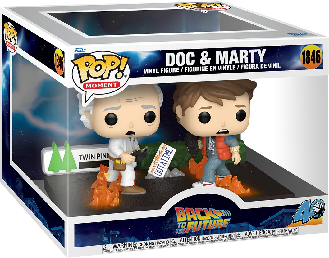 FUN86448 Back to the Future - Doc & Marty Pop! Vinyl Moment - Funko - Titan Pop Culture