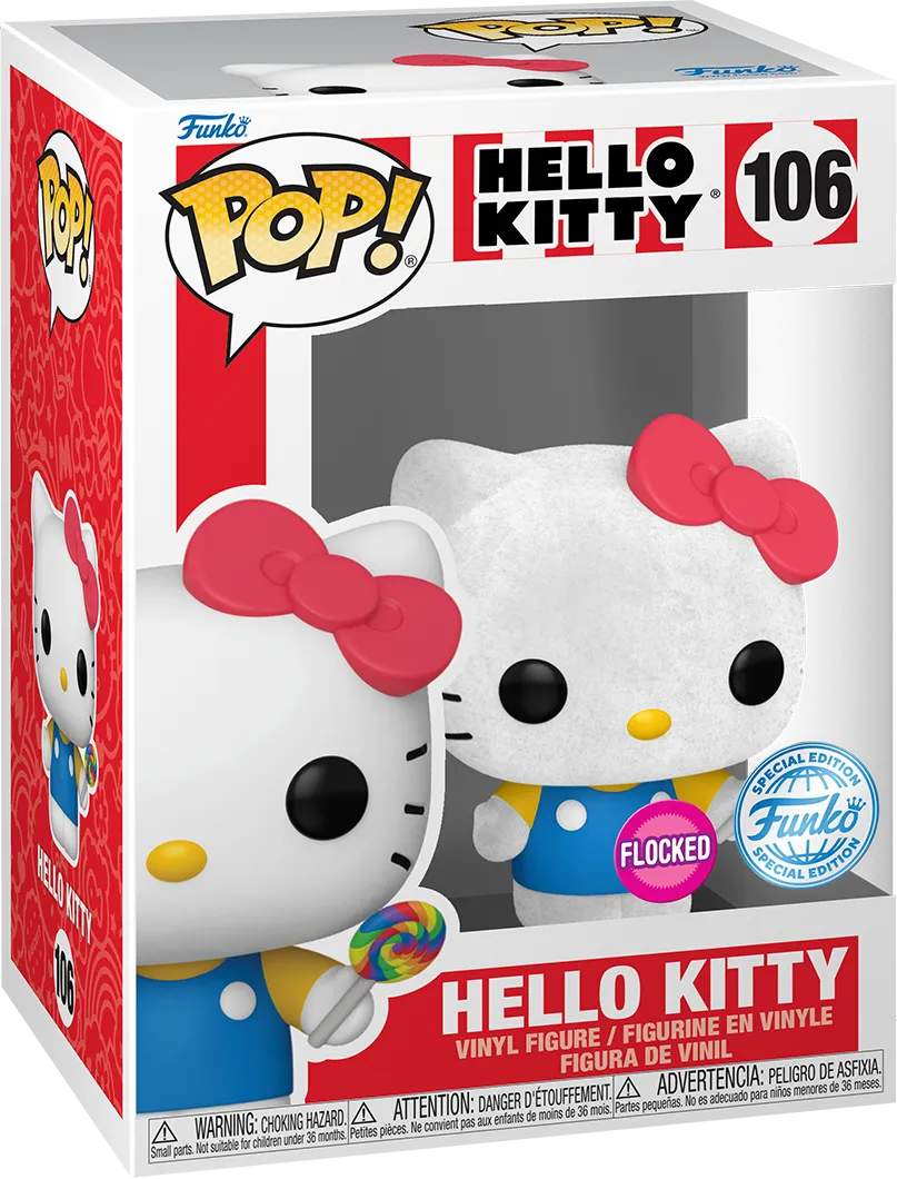 FUN87170 Hello Kitty - Hello Kitty (with Lollipop) US Exclusive Flocked Pop! Vinyl [RS] - Funko - Titan Pop Culture