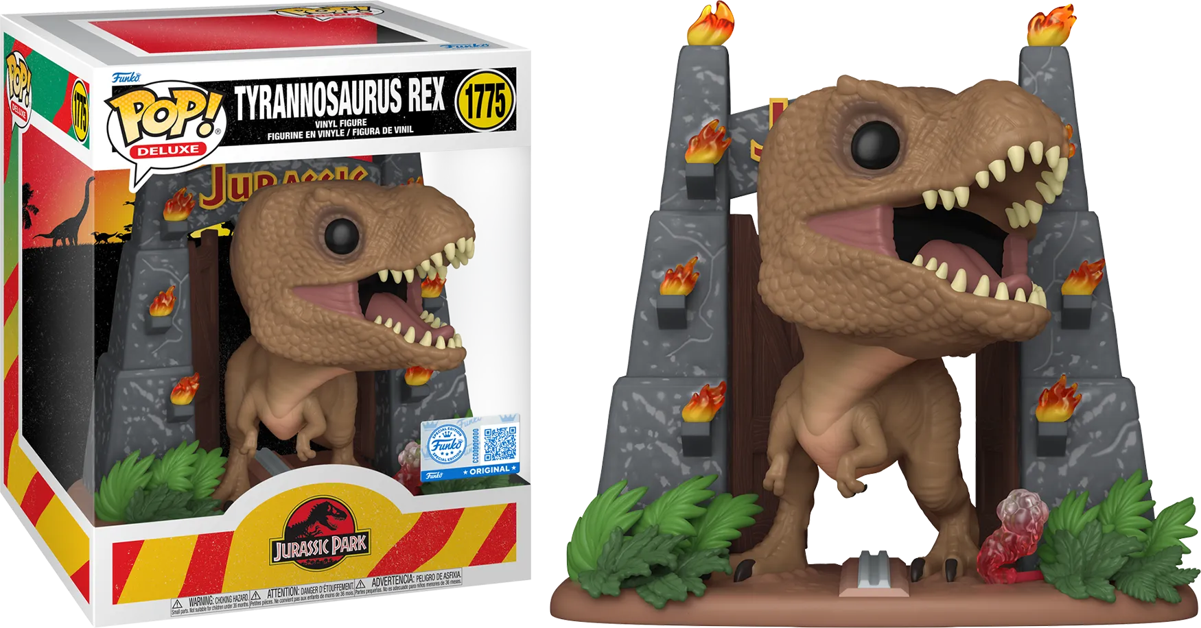 FUN87171 Jurassic Park - Tyrannosaurus Rex (with Gates) US Exclusive Pop! Deluxe [RS] - Funko - Titan Pop Culture