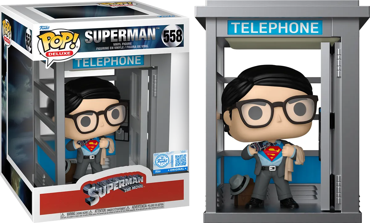 FUN87186 DC Comics - Superman in Phone Booth US Exclusive Pop! Deluxe [RS] - Funko - Titan Pop Culture