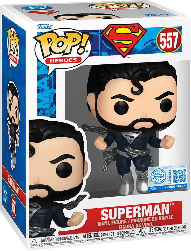 FUN87188 DC Comics - Superman (Black Suit) US Exclusive Pop! Vinyl [RS] - Funko - Titan Pop Culture