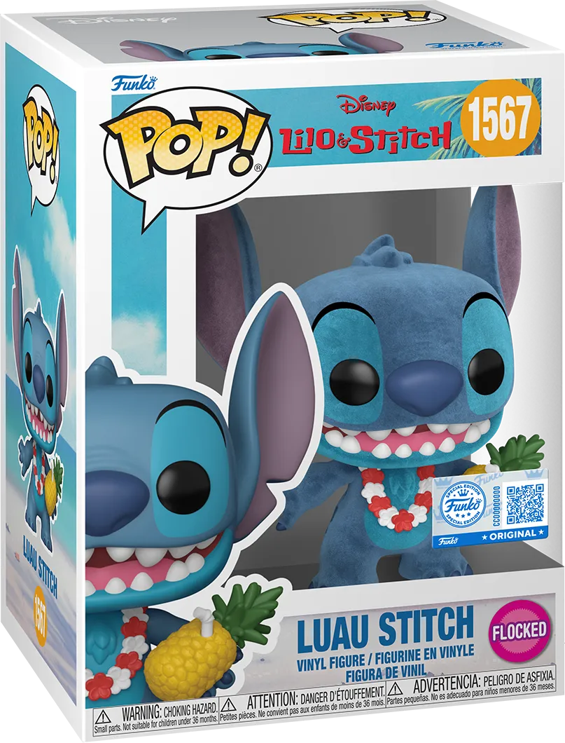 FUN87200 Lilo & Stitch - Luau Stitch US Exclusive Flocked Pop! Vinyl [RS] - Funko - Titan Pop Culture