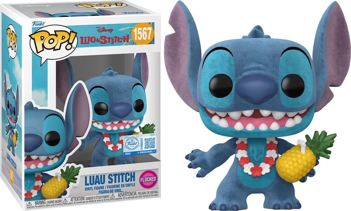 FUN87200 Lilo & Stitch - Luau Stitch US Exclusive Flocked Pop! Vinyl [RS] - Funko - Titan Pop Culture
