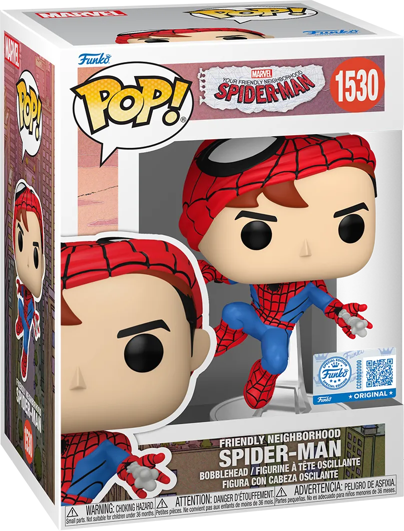 FUN87224 Friendly Neighbourhood Spider-Man - Spider-Man (Mask Up) Pop! Vinyl [RS] - Funko - Titan Pop Culture