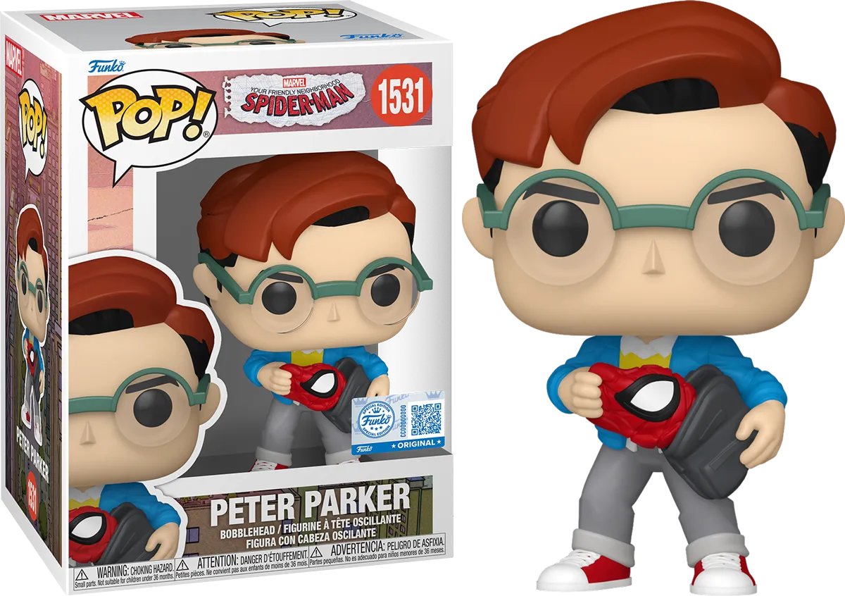 FUN87225 Friendly Neighbourhood Spider-Man - Peter Parker Pop! Vinyl [RS] - Funko - Titan Pop Culture