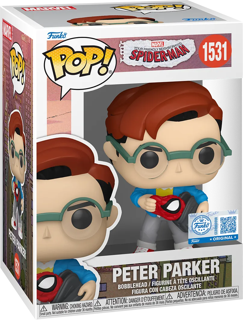 FUN87225 Friendly Neighbourhood Spider-Man - Peter Parker Pop! Vinyl [RS] - Funko - Titan Pop Culture