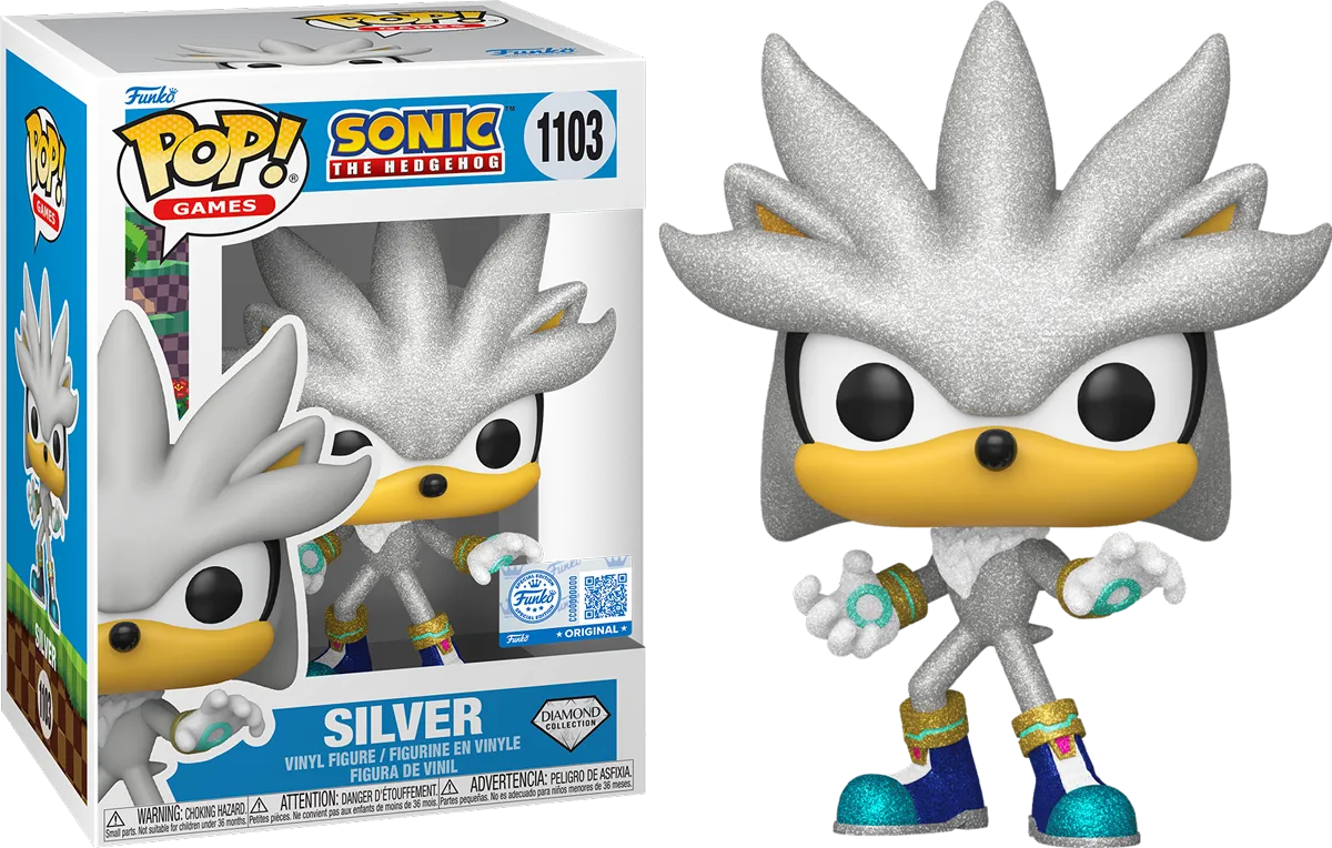 FUN87227 Sonic The Hedgehog - Silver US Exclusive Diamond Glitter Pop! Vinyl [RS] - Funko - Titan Pop Culture