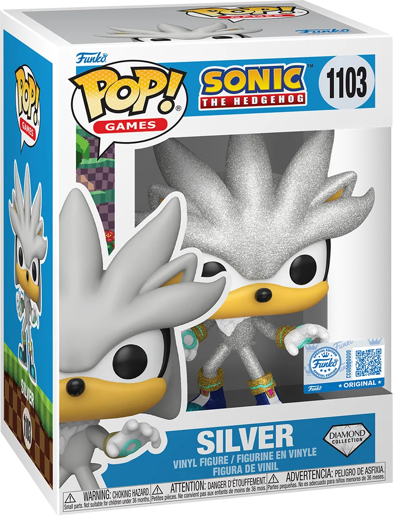 FUN87227 Sonic The Hedgehog - Silver US Exclusive Diamond Glitter Pop! Vinyl [RS] - Funko - Titan Pop Culture