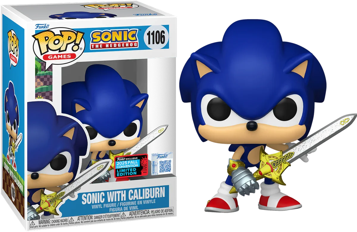Sonic the Hedgehog - Sonic con Caliburn Pop! Vinilo 2025 Exclusivo de NYCC [RS]