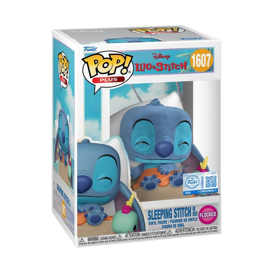 FUN88212 Lilo & Stitch - Sleeping Stitch in Box US Exclusive Flocked Pop! Plus [RS] - Funko - Titan Pop Culture