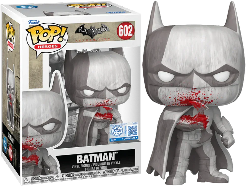 Batman: Arkham City - Batman (Blanco y Negro) Vinilo Pop! Exclusivo para EE. UU. [RS]
