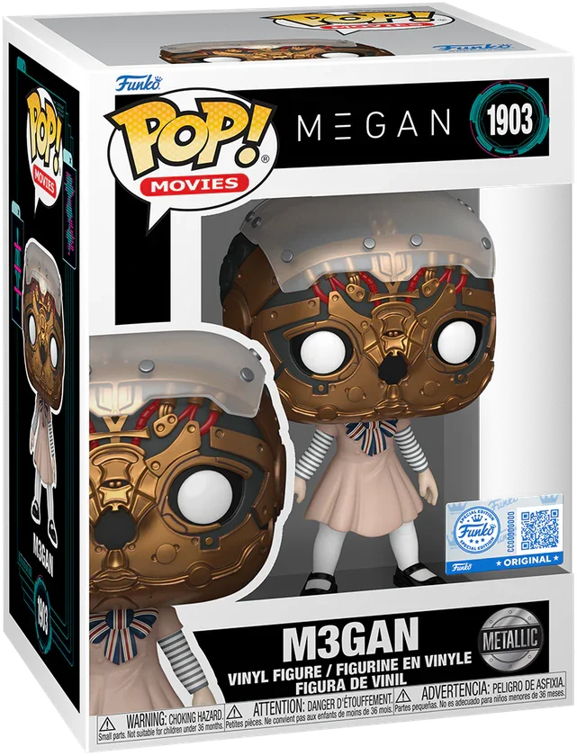 FUN88309 M3GAN - M3GAN Robot Face Exposed US Exclusive Metallic Pop! Vinyl [RS] - Funko - Titan Pop Culture