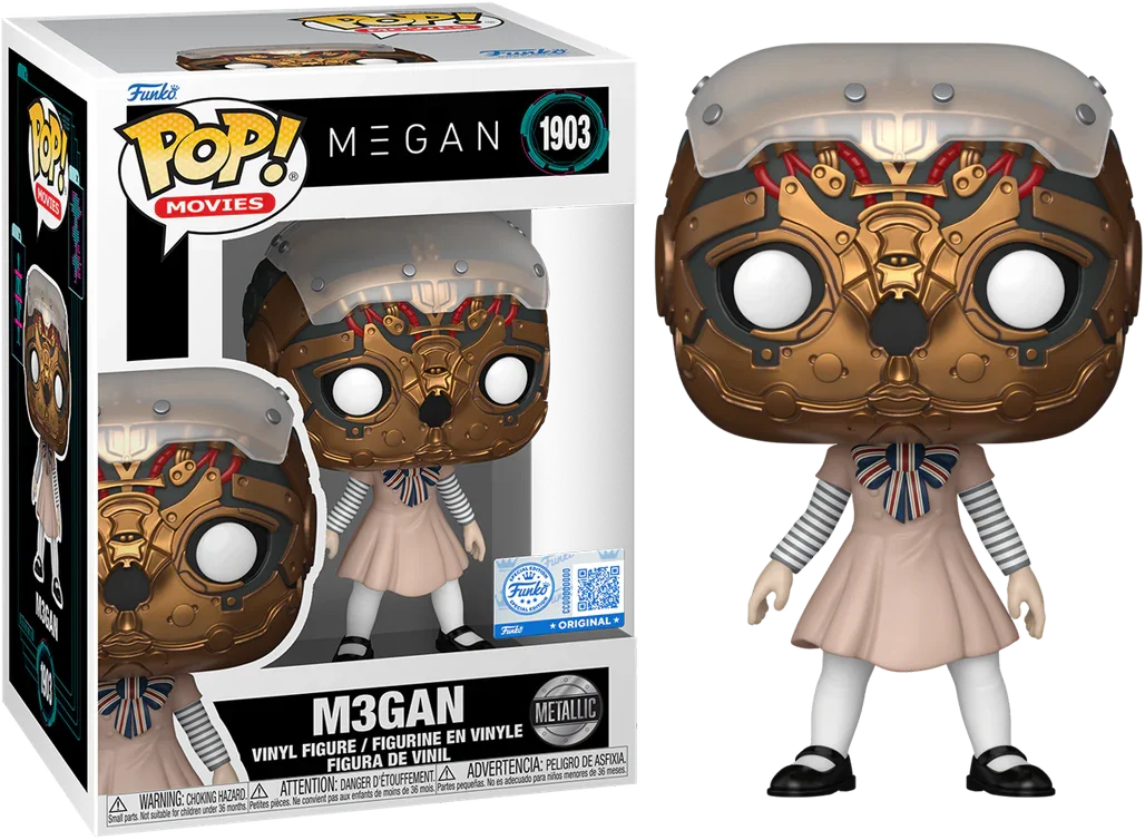 FUN88309 M3GAN - M3GAN Robot Face Exposed US Exclusive Metallic Pop! Vinyl [RS] - Funko - Titan Pop Culture