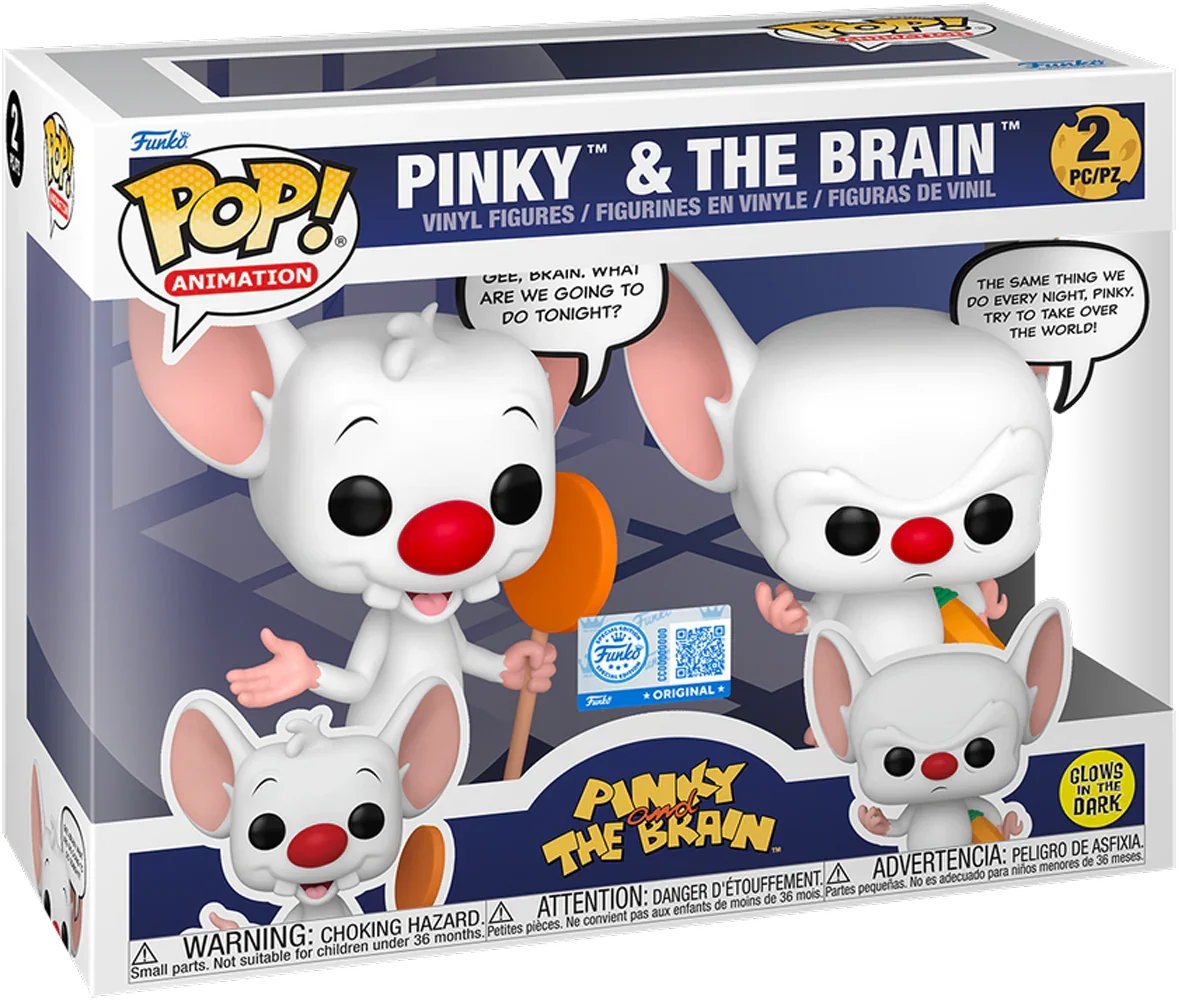 Pinky and The Brain - Pinky & The Brain Pop Sayings Glow-in-the-Dark Pop! Vinyl 2-Pack