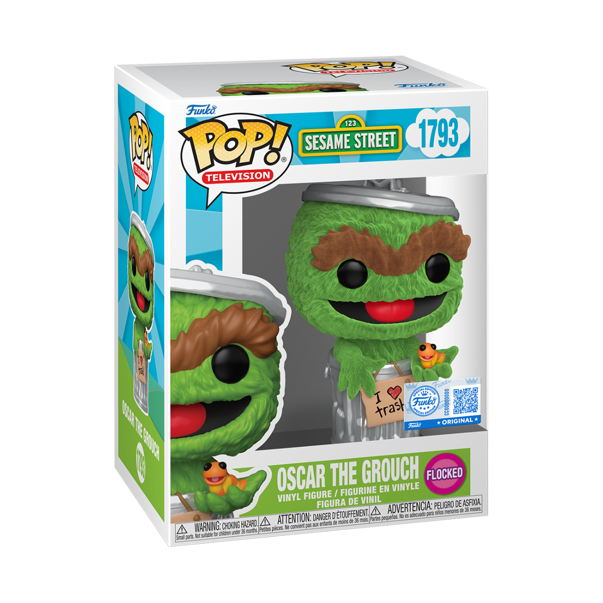 Sesame Street - Oscar the Grouch Flocked Pop! Vinyl [RS]