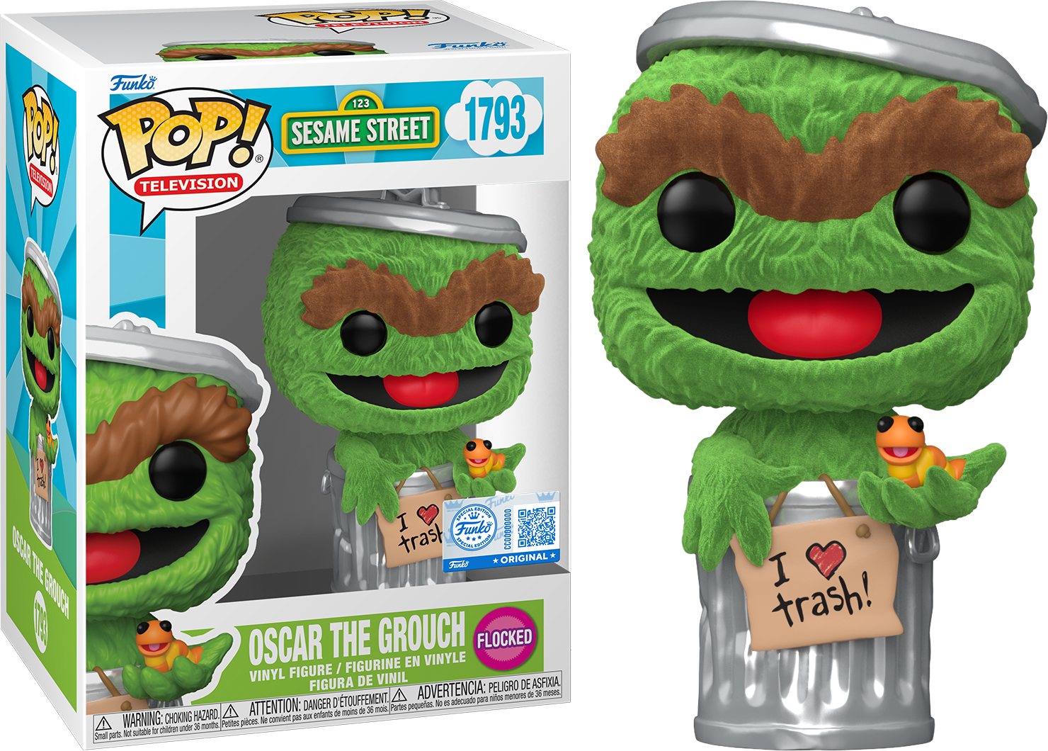 Sesame Street - Oscar the Grouch Flocked Pop! Vinyl [RS]