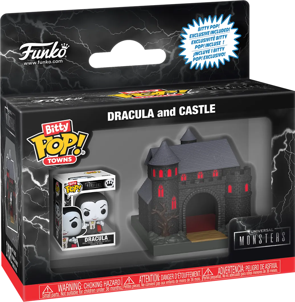 FUN88814 Universal Monsters - Dracula's Castle with Dracula Bitty Pop! Town - Funko - Titan Pop Culture