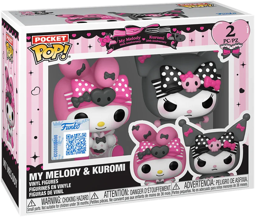 FUN88821 Sanrio - My Melody & Kuromi (Kuromi 20th Anniversary) Pocket Pop! 2-Pack - Funko - Titan Pop Culture